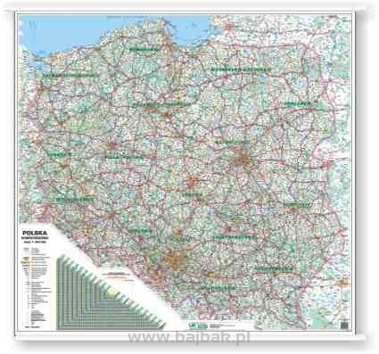 POLSKA - mapa administracyjno-samochodowa 140x140 1:500 000