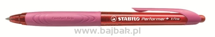 Długopis STABILO Performer+ 0,35 mm, czerwony/różowy