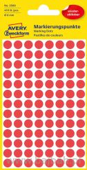 Kółka do zaznaczania czerwone 3589 Q8 4ark/416 etykiet, usuwalne, Avery Zweckform