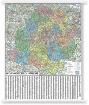 ŁÓDZKIE - mapa administracyjno - samochodowa 100x120 1:180 000