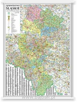 ŚLĄSKIE - mapa administracyjno - samochodowa 100x120 1:150 000