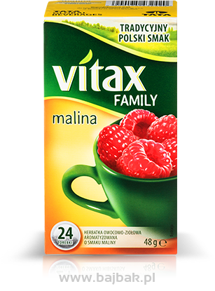 Herbata VITAX FAMILY OwHerbata VITAX FAMILY MALINA (24 saszetek) bez zawieszki
