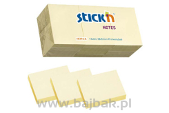 Notes samoprzylepny 38x51 żółty pastel STICK`N (12 sztuk po 100 kartek) 