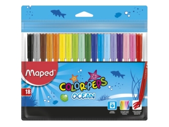 Flamastry COLORPEPS OCEAN 18 kolorów w etui  MAPED 