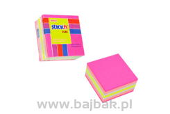 Notes kostka 51mm x 51mm mix kolorów neon i pastel STICK`N  250 kartek 