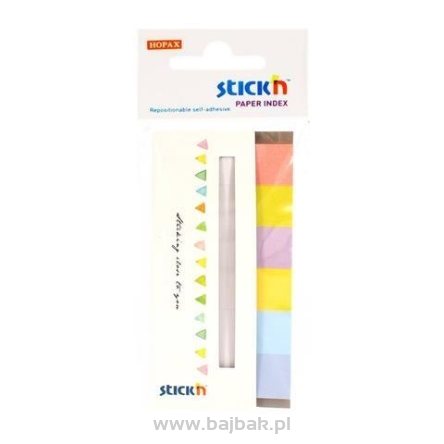 Zakładki indeksujące papierowe 45x15 mm 6 kolorów neonowych CANDY 180 kartek Stick'n 