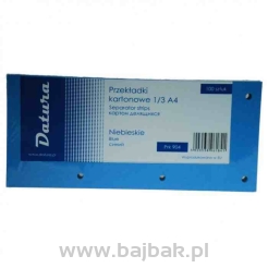 Przekładki kartonowe -Separator 1/3 A4 DATURA/DOTTS niebieskie 100 sztuk 