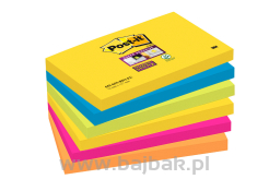 Bloczki samoprzylepne Post-it® Super Sticky, paleta Rio de Janeiro, 76x127mm, 6x90 kartek 
