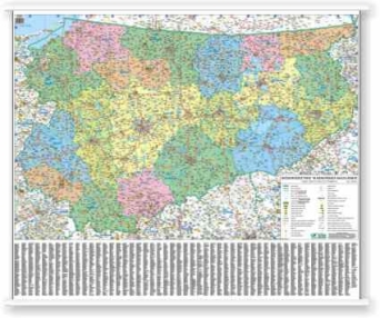 WARMIŃSKO-MAZURSKIE - mapa administracyjno - samochodowa 100x120 1:200 000